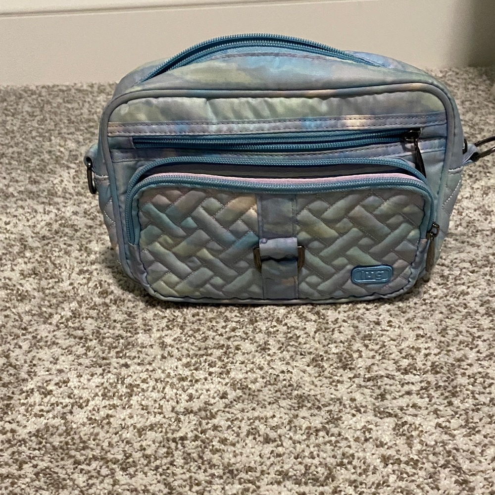 Lug Carousel Quilted Blue Crossbody Bag